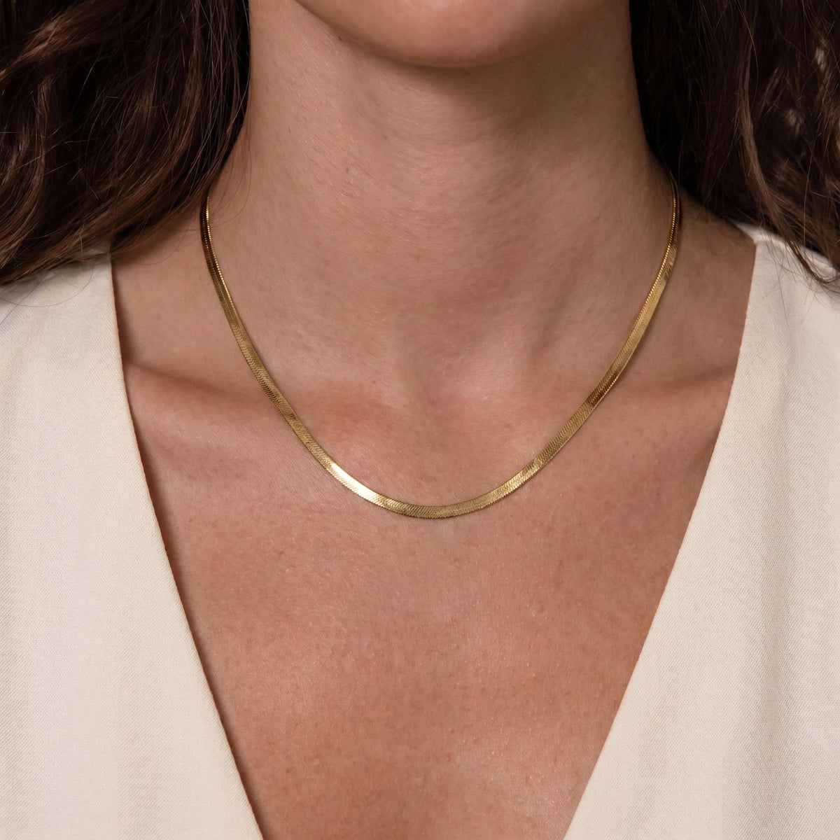 Herringbone Necklace Gift | Reversible Gold Silver Snake Chain | Adjustable Layering Necklace | Minimalist Everyday Jewelry
