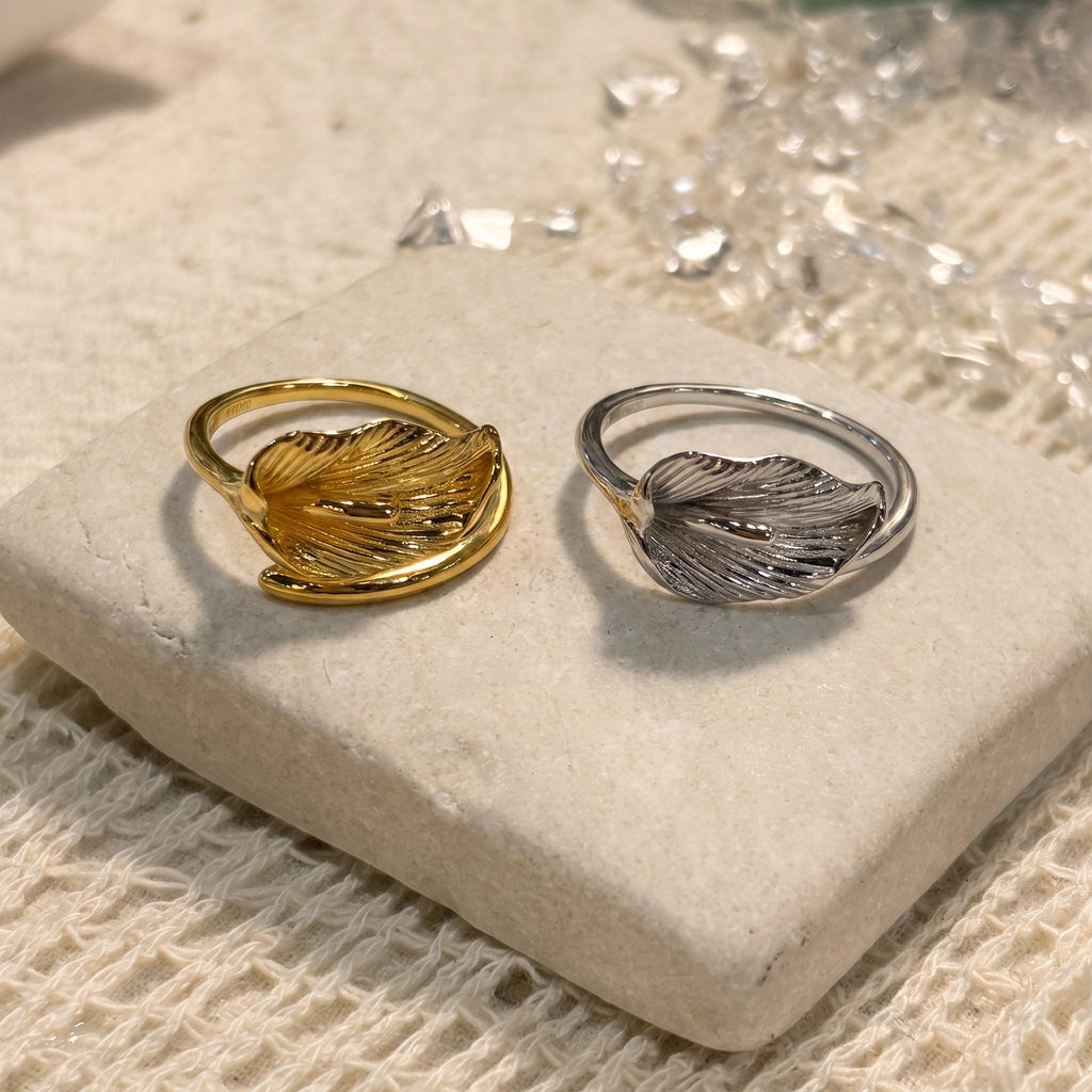 Lily Ring Gift | Adjustable Open Ring | 18K Gold Vermeil or 925 Silver | Nature Inspired Everyday Jewelry