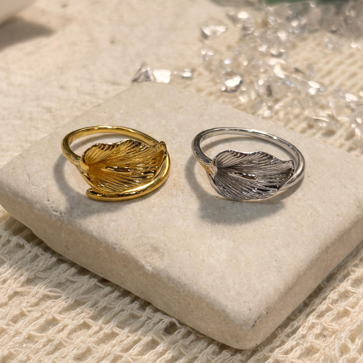 Lily Ring Gift | Adjustable Open Ring | 18K Gold Vermeil or 925 Silver | Nature Inspired Everyday Jewelry