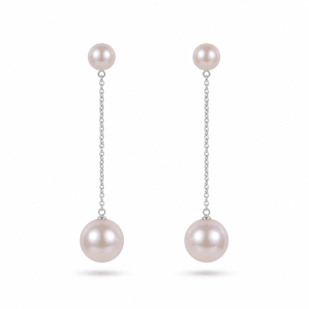 Freshwater Pearl Chain Drop Earrings | Minimalist Pearl Dangle Earrings | 18K Gold Vermeil | Everyday Elegant Jewelry | Gift for Her