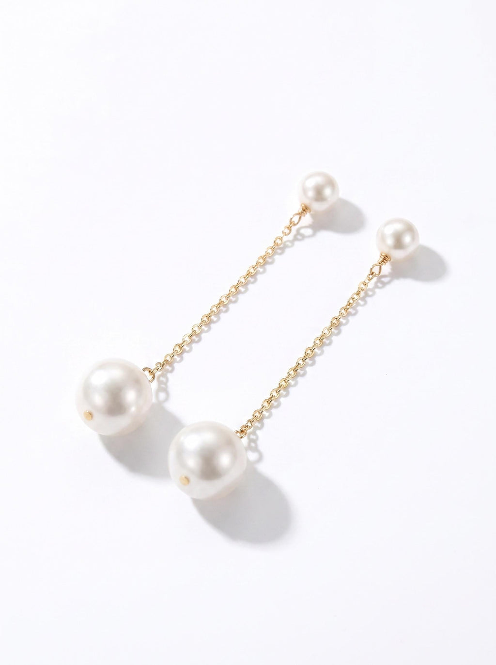 Freshwater Pearl Chain Drop Earrings | Minimalist Pearl Dangle Earrings | 18K Gold Vermeil | Everyday Elegant Jewelry | Gift for Her