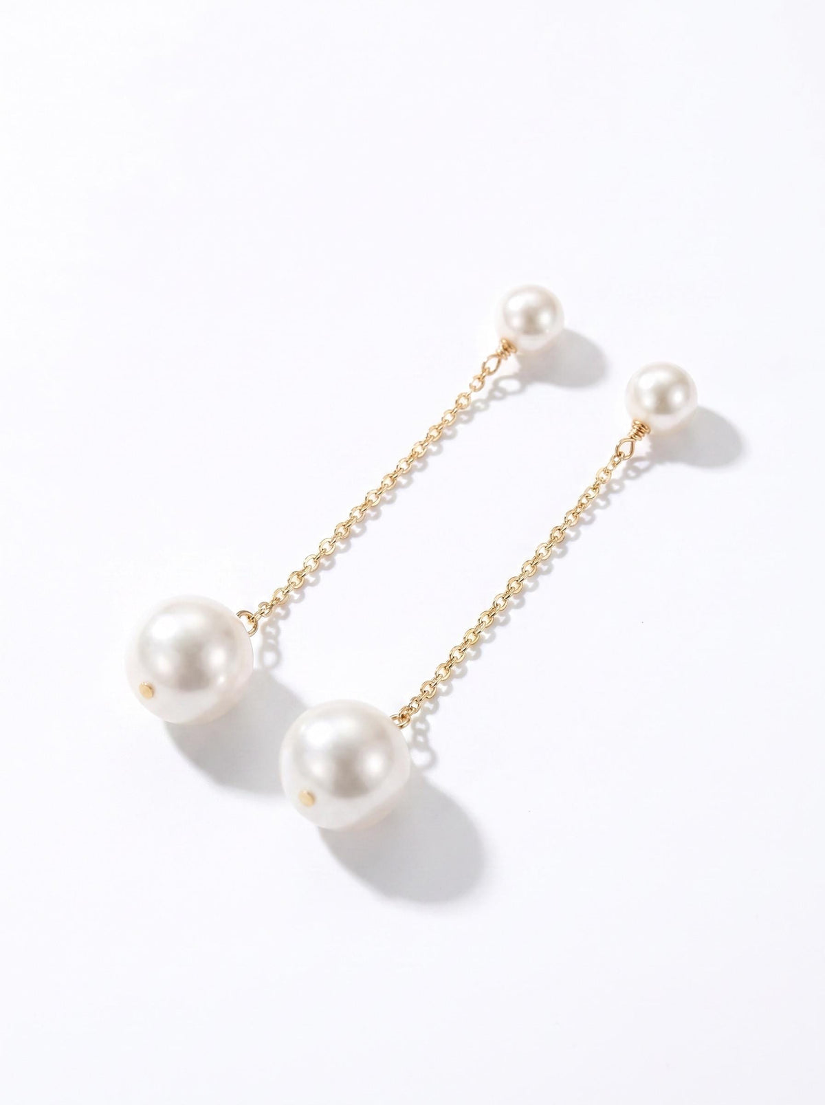 Freshwater Pearl Chain Drop Earrings | Minimalist Pearl Dangle Earrings | 18K Gold Vermeil | Everyday Elegant Jewelry | Gift for Her