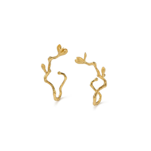 Gold Branch Ear Cuff No Piercing | Twig Ear Climber Earring | 18K Gold Vermeil | Nature Inspired Jewelry | Gift for Her