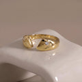 Moissanite Teardrop Ring Gift | Chasing Moon Statement Ring | 14K Gold or White Gold | Gift for Her