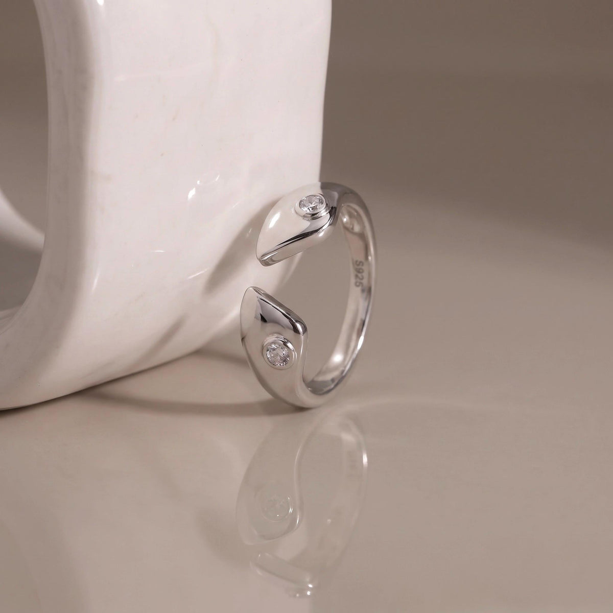 Moissanite Teardrop Ring Gift | Chasing Moon Statement Ring | 14K Gold or White Gold | Gift for Her