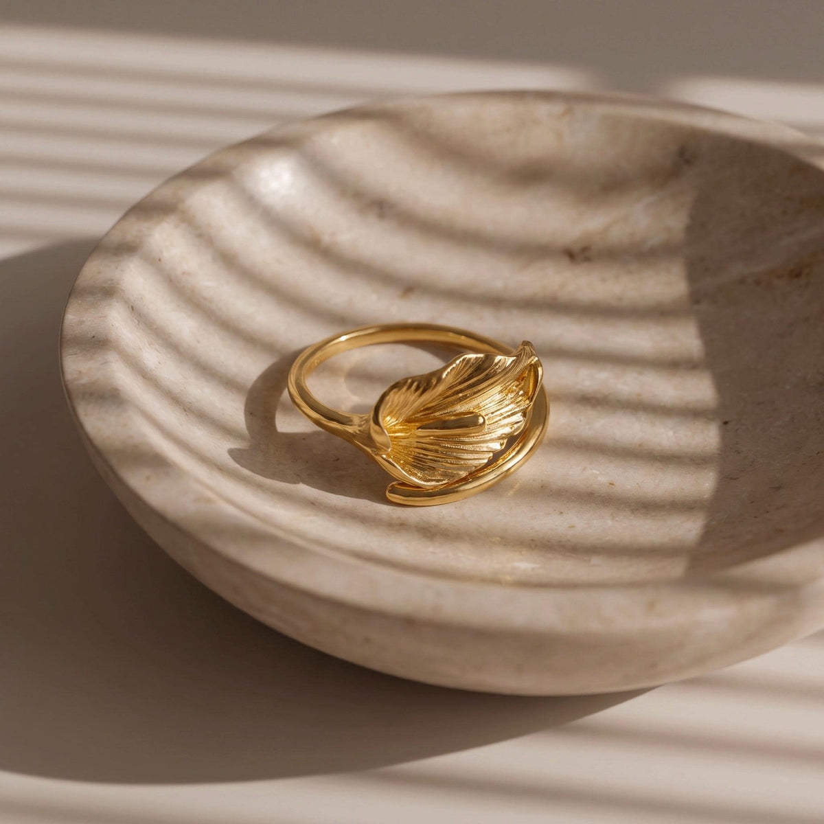 Lily Ring Gift | Adjustable Open Ring | 18K Gold Vermeil or 925 Silver | Nature Inspired Everyday Jewelry
