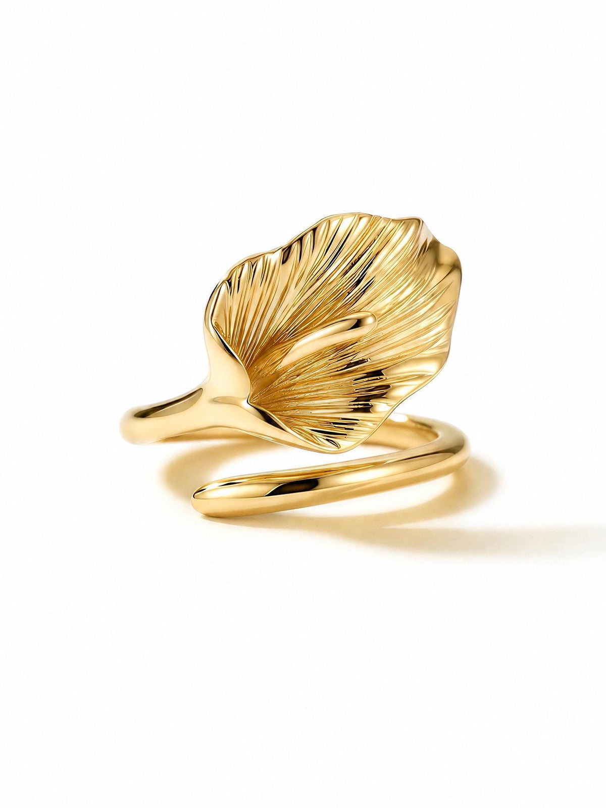 Lily Ring Gift | Adjustable Open Ring | 18K Gold Vermeil or 925 Silver | Nature Inspired Everyday Jewelry