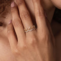 Be Your Own Queen Ring Set Gift | Stackable Wavy Moissanite Rings | 14K Gold or White Gold | Set of 2