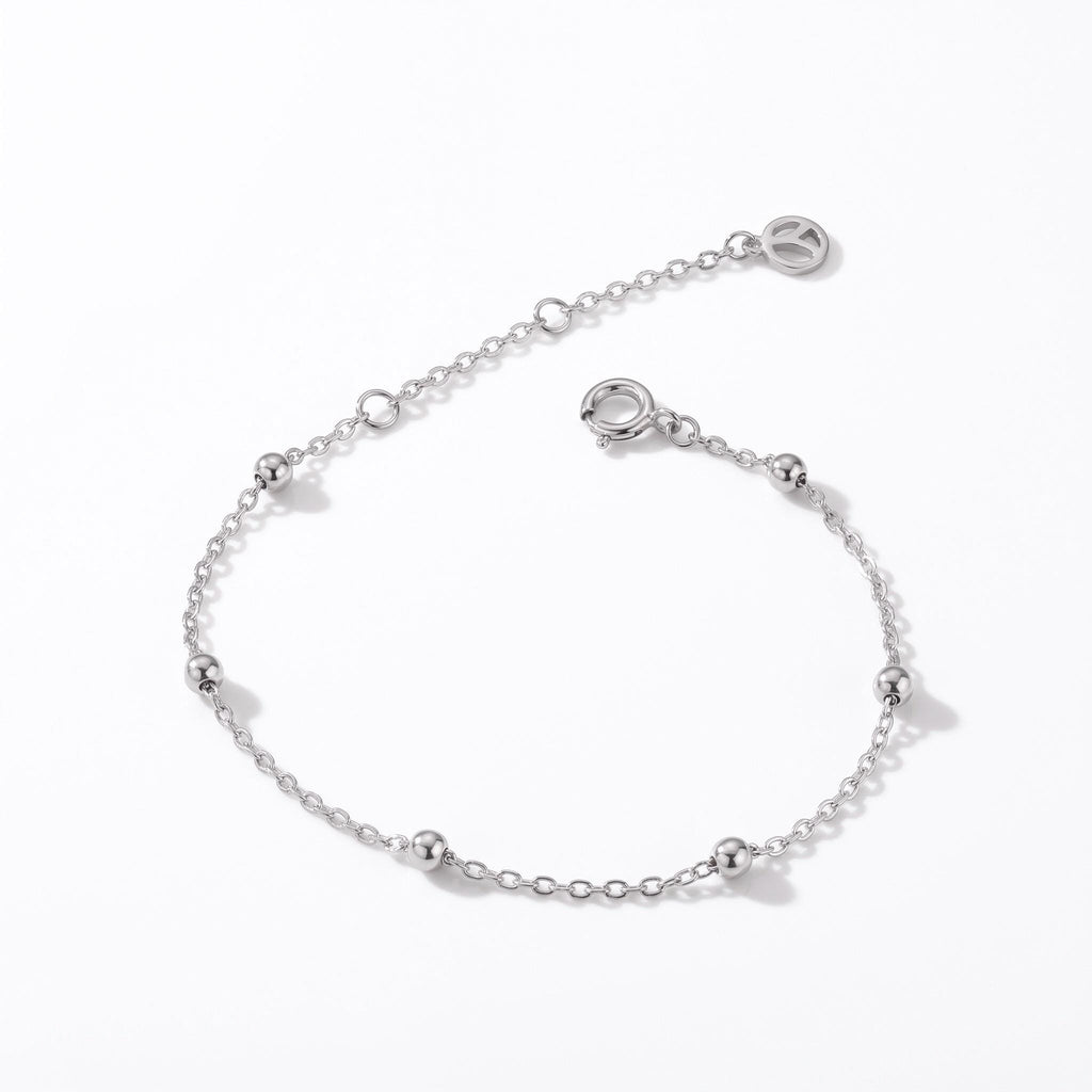 Satellite Chain Bracelet, 18K Gold Vermeil or 925 Sterling Silver, Dainty Ball Chain Design, Minimalist Everyday Jewelry, Gift for Her